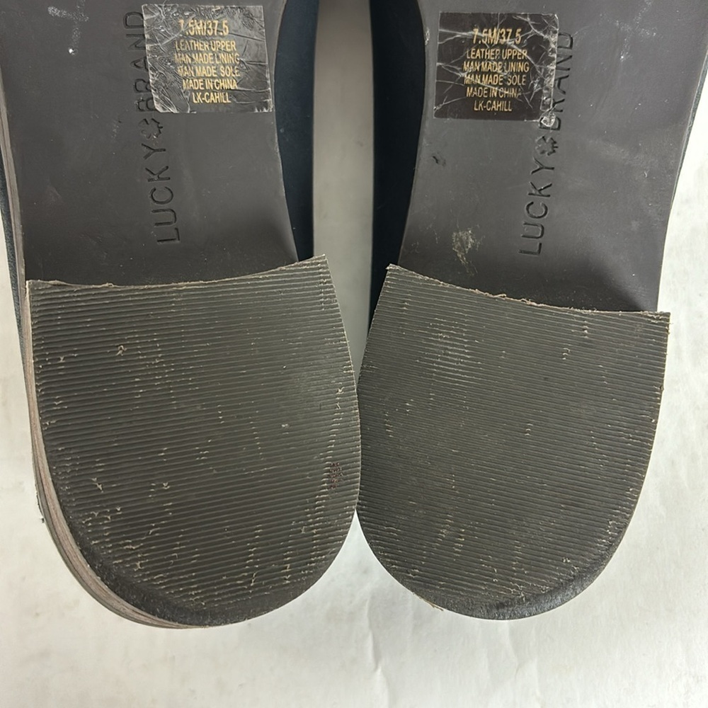 Lucky Brand Womens Cahill Flats Loafers Slip On Black Leather - Picture 10 of 15